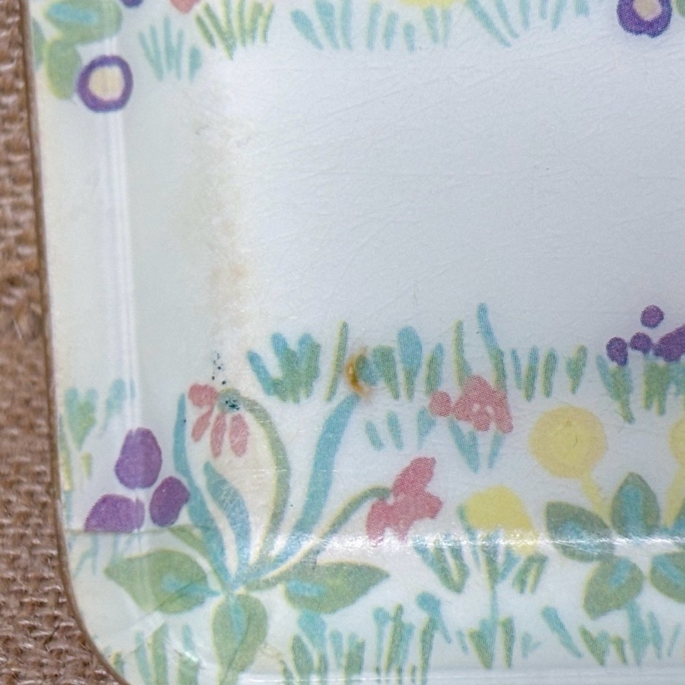 Vintage French Pheasant Floral Fiberglass Tray Birds Brick Wall Cottagecore - Picture 4 of 9